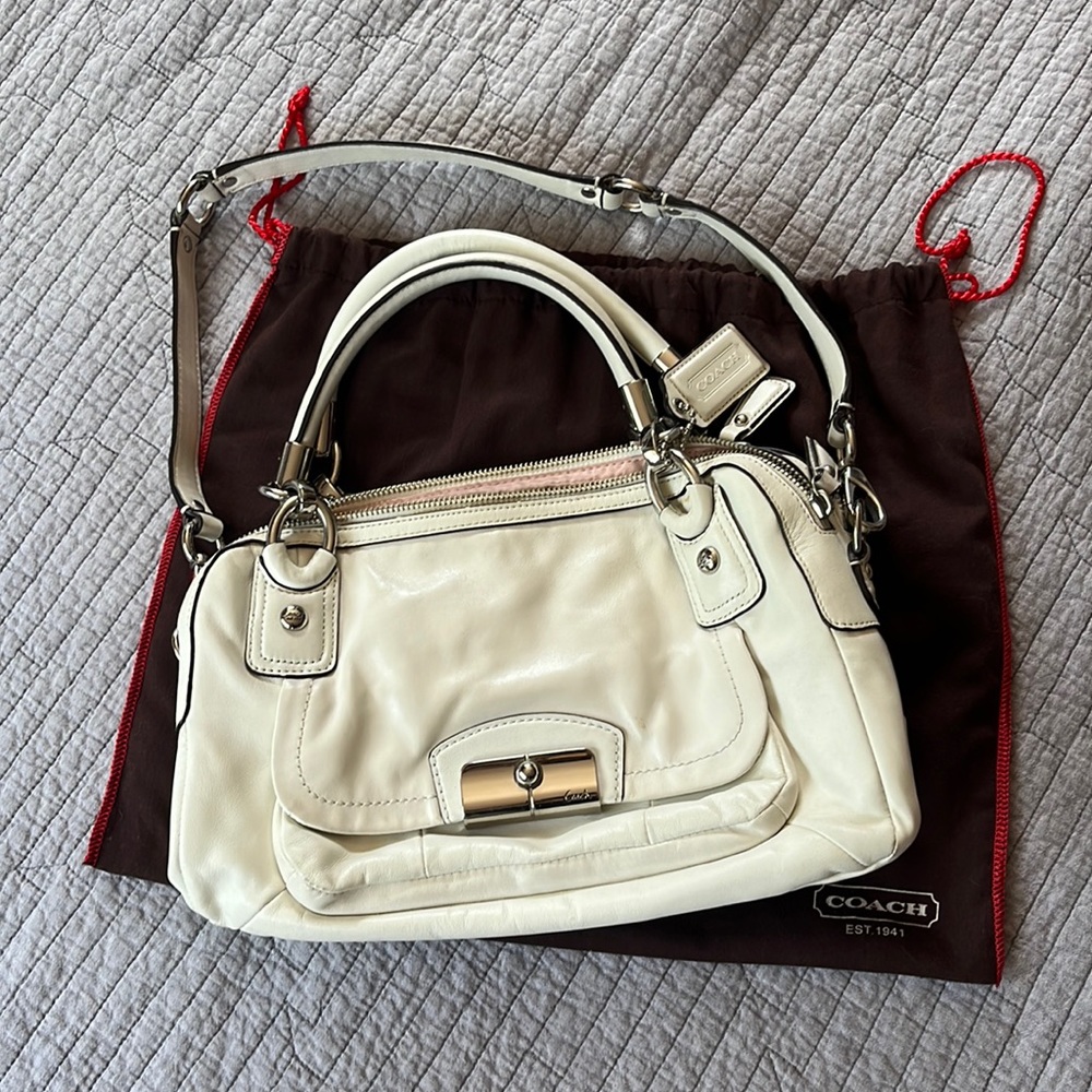 White Leather Coach Bag